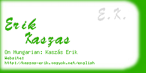 erik kaszas business card